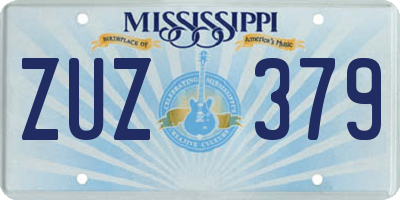 MS license plate ZUZ379