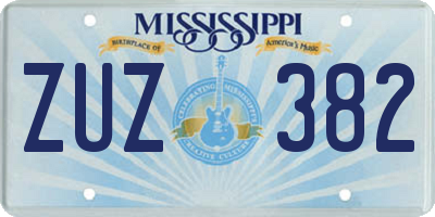 MS license plate ZUZ382