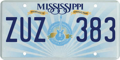 MS license plate ZUZ383