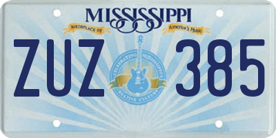 MS license plate ZUZ385