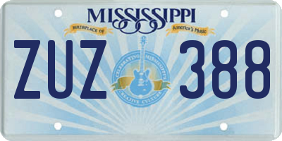 MS license plate ZUZ388