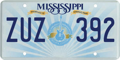 MS license plate ZUZ392