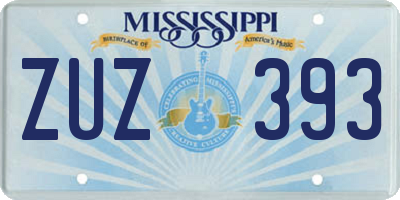 MS license plate ZUZ393