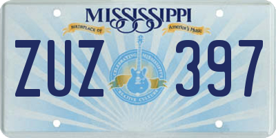 MS license plate ZUZ397