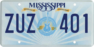 MS license plate ZUZ401