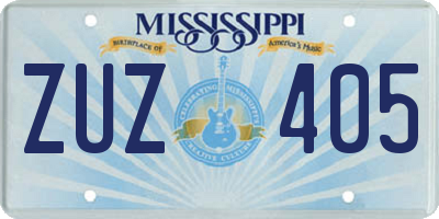 MS license plate ZUZ405