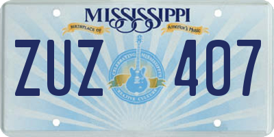 MS license plate ZUZ407