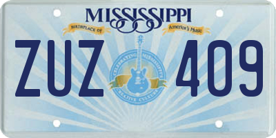 MS license plate ZUZ409