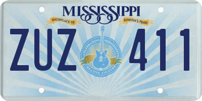 MS license plate ZUZ411