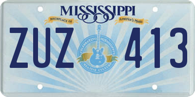 MS license plate ZUZ413