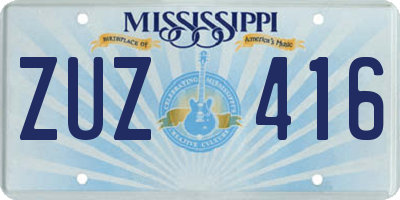 MS license plate ZUZ416