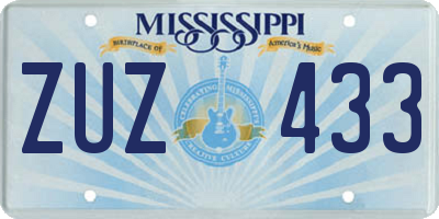 MS license plate ZUZ433