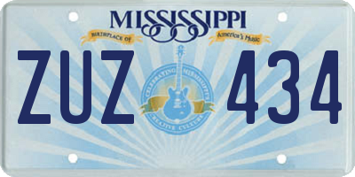 MS license plate ZUZ434