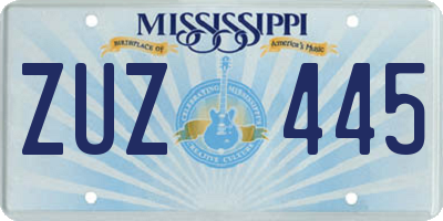 MS license plate ZUZ445