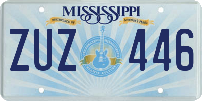 MS license plate ZUZ446