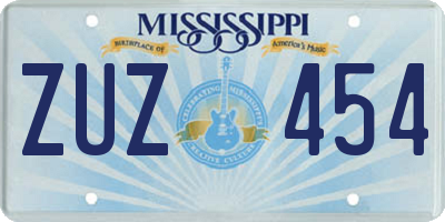 MS license plate ZUZ454