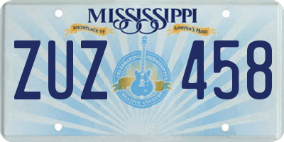 MS license plate ZUZ458