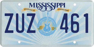 MS license plate ZUZ461