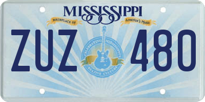 MS license plate ZUZ480