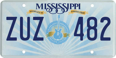 MS license plate ZUZ482
