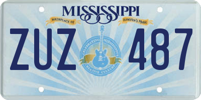 MS license plate ZUZ487