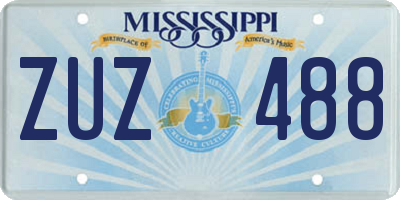 MS license plate ZUZ488