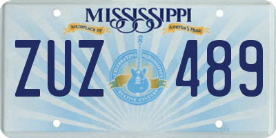 MS license plate ZUZ489