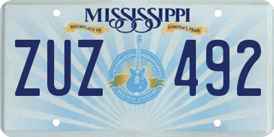 MS license plate ZUZ492