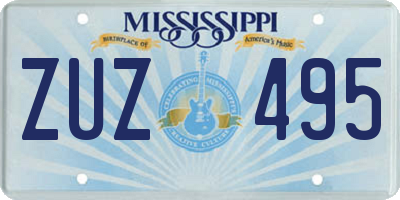 MS license plate ZUZ495