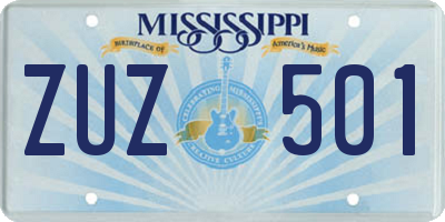 MS license plate ZUZ501