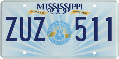 MS license plate ZUZ511