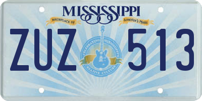 MS license plate ZUZ513