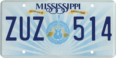 MS license plate ZUZ514