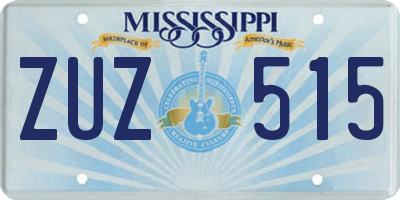 MS license plate ZUZ515