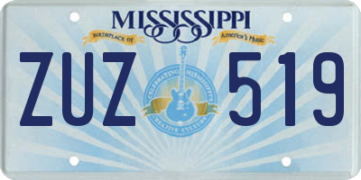 MS license plate ZUZ519
