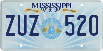 MS license plate ZUZ520