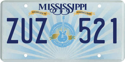 MS license plate ZUZ521