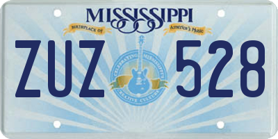 MS license plate ZUZ528
