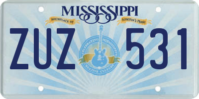 MS license plate ZUZ531