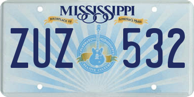 MS license plate ZUZ532