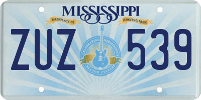 MS license plate ZUZ539