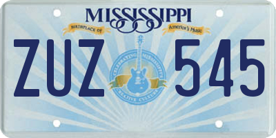 MS license plate ZUZ545