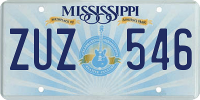 MS license plate ZUZ546