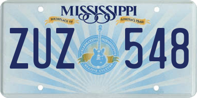 MS license plate ZUZ548