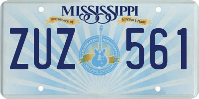 MS license plate ZUZ561
