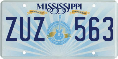 MS license plate ZUZ563