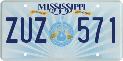 MS license plate ZUZ571