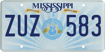 MS license plate ZUZ583
