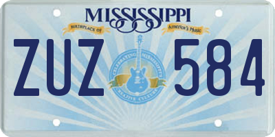 MS license plate ZUZ584