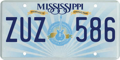 MS license plate ZUZ586